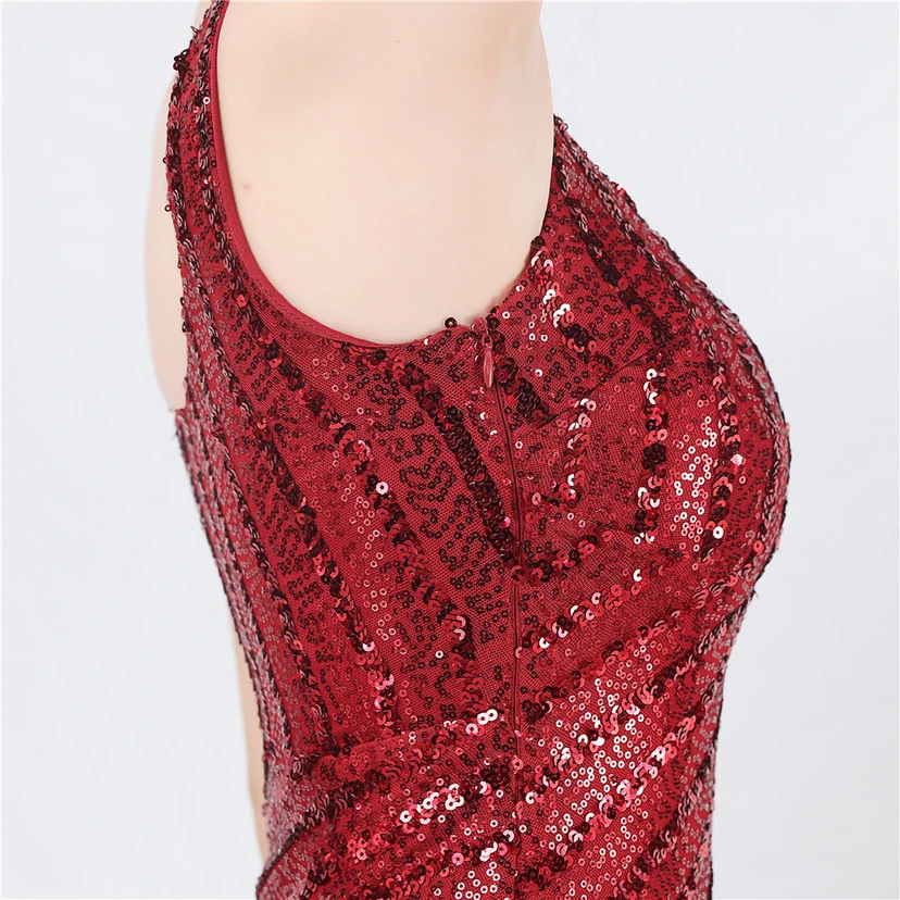 Robe de soirée longue à sequins et perles artisanales view 20