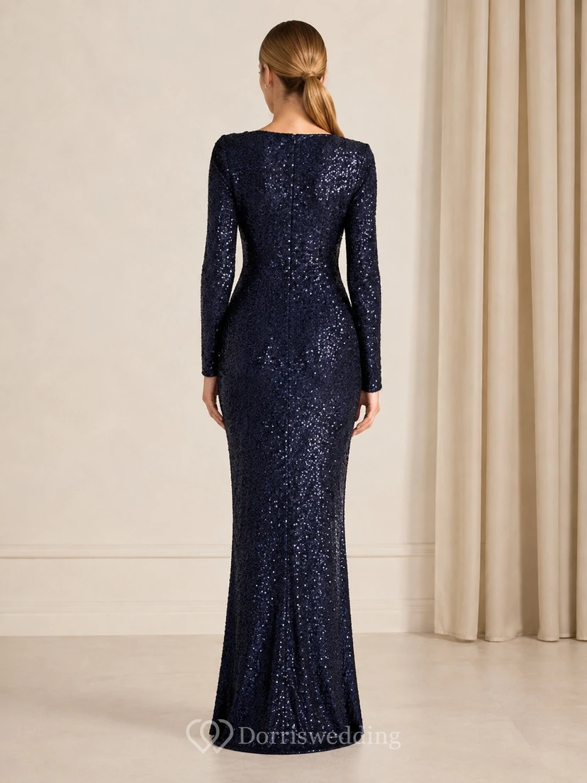Gold Sequin Gown Formal Evening Floor-length Polished Occasion Dress