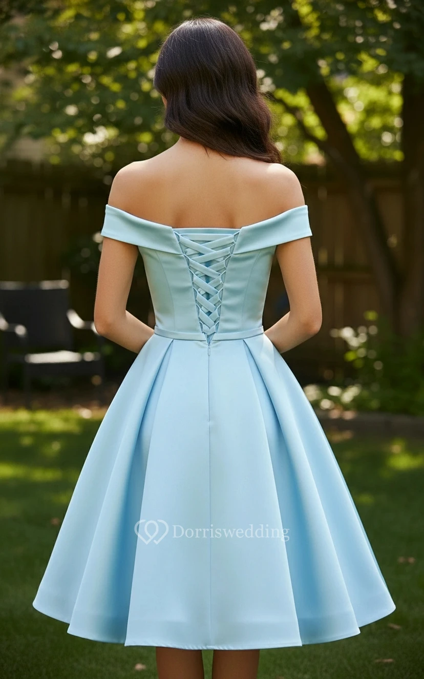 Playful Blue Satin Mini with Bow view 2