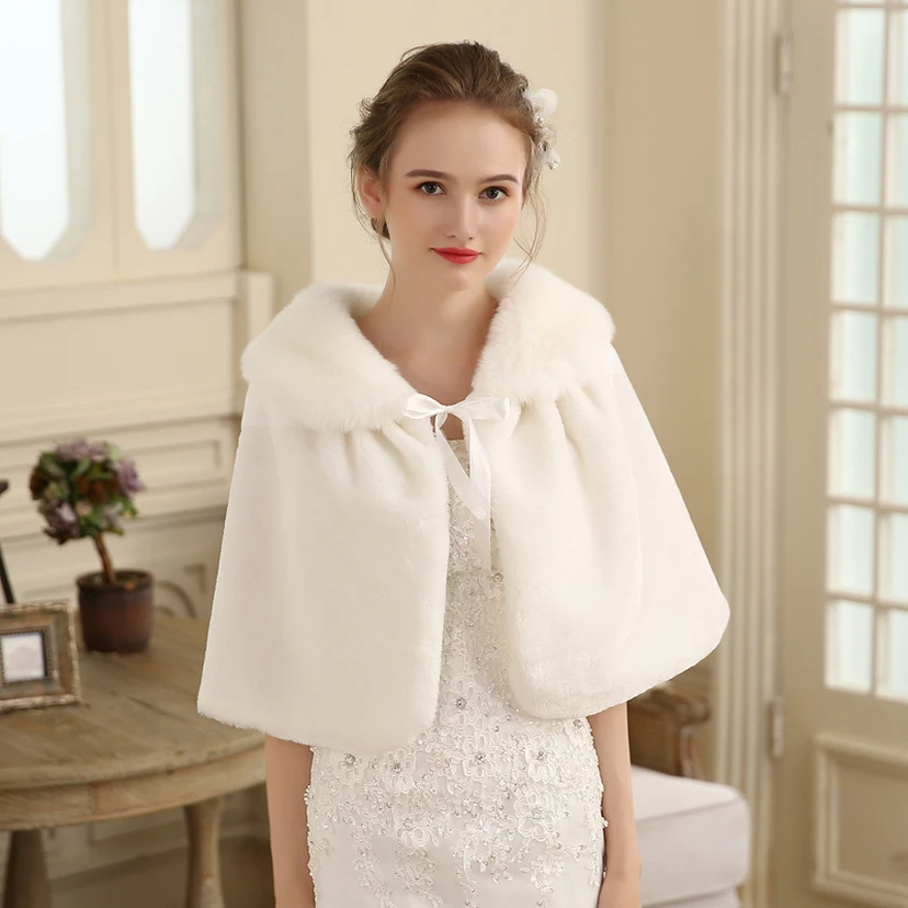 New Bridal Wedding Dress Wool Cape Winter Cheongsam Outer Wear Bridesmaid Dress Cape Shawl Warm view 2