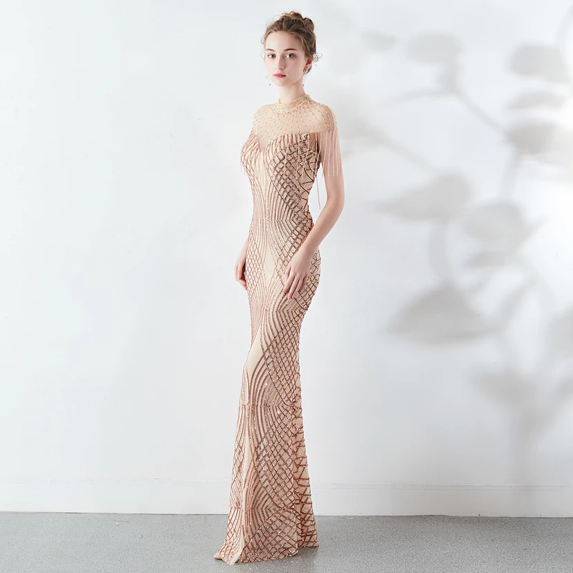 Abendkleid Frühling Langes Meerjungfrauen-Schlankes Bankettkleid für Damen view 14