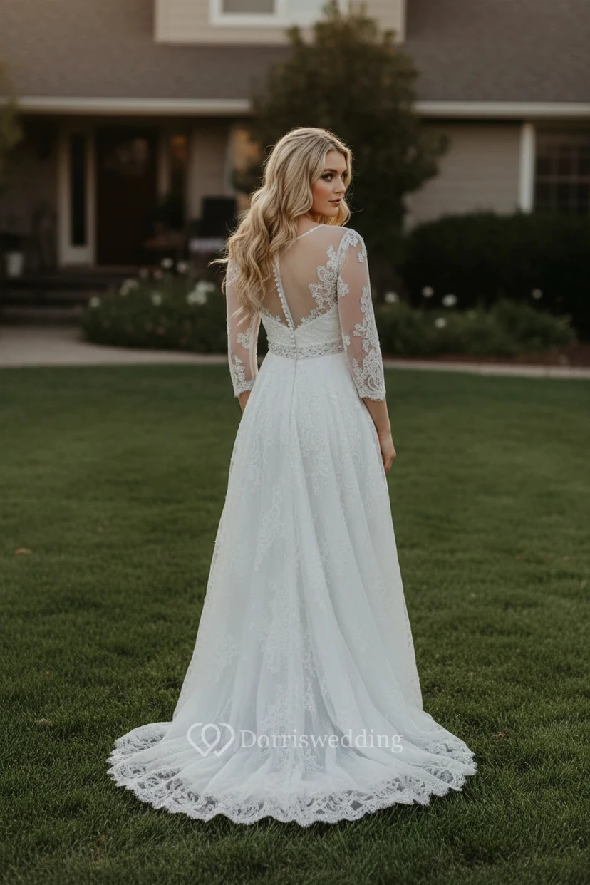 Gemütliches Boho-Brautkleid für den Winter view 2
