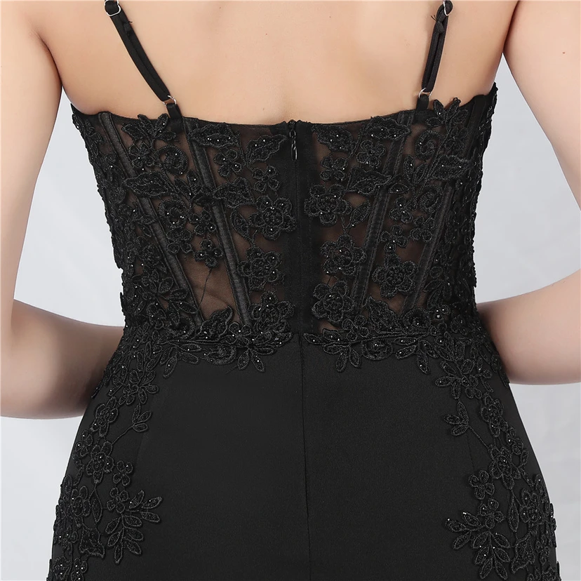 Spitzen-Abendkleid mit heißer Diamant- und Fischgrätenmuster-Weste, tiefem Taillenausschnitt, schulterfreiem Design und kurzer Schleppe view 52