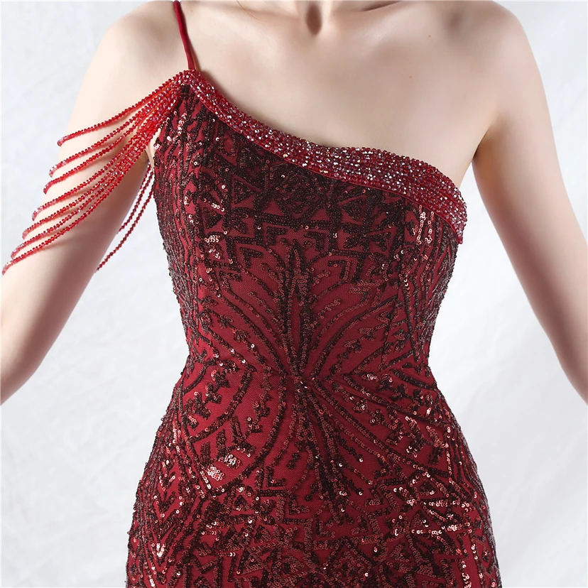 Robe de soirée haut de gamme ornée de perles de positionnement, de fleurs et de broderies en tulle. view 39