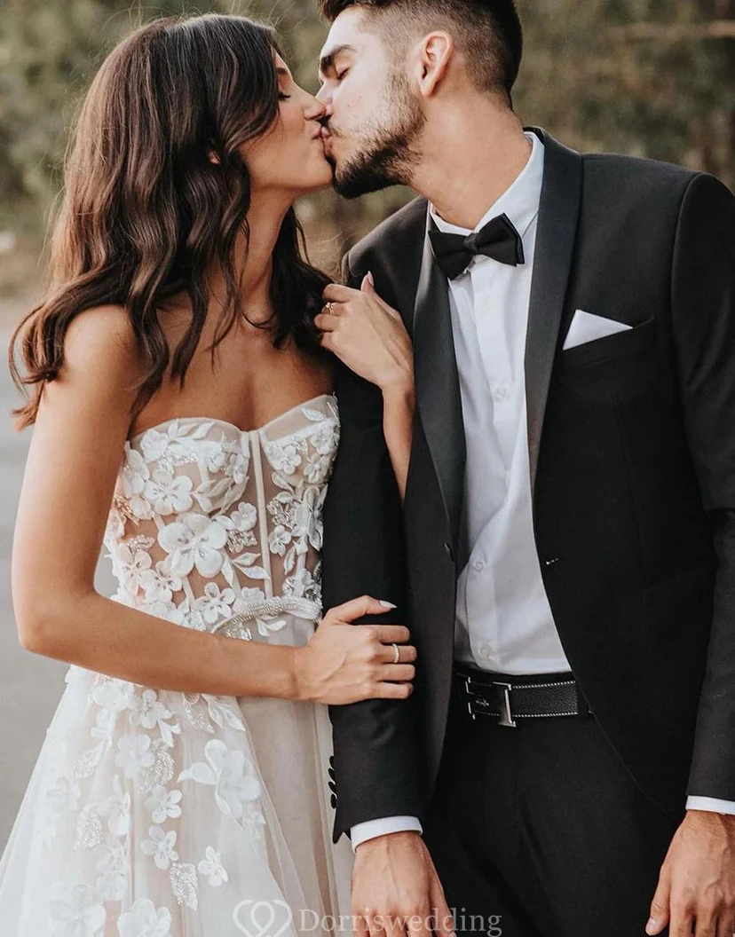 Ethereal Off-Shoulder Tulle Ball Gown with Puff Sleeves view 3