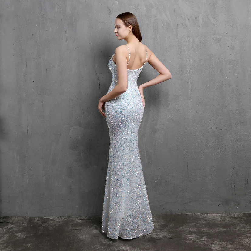 Vestido de fiesta de noche elegante y ajustado con lentejuelas coloridas de Heavy Craft para celebridades. view 37