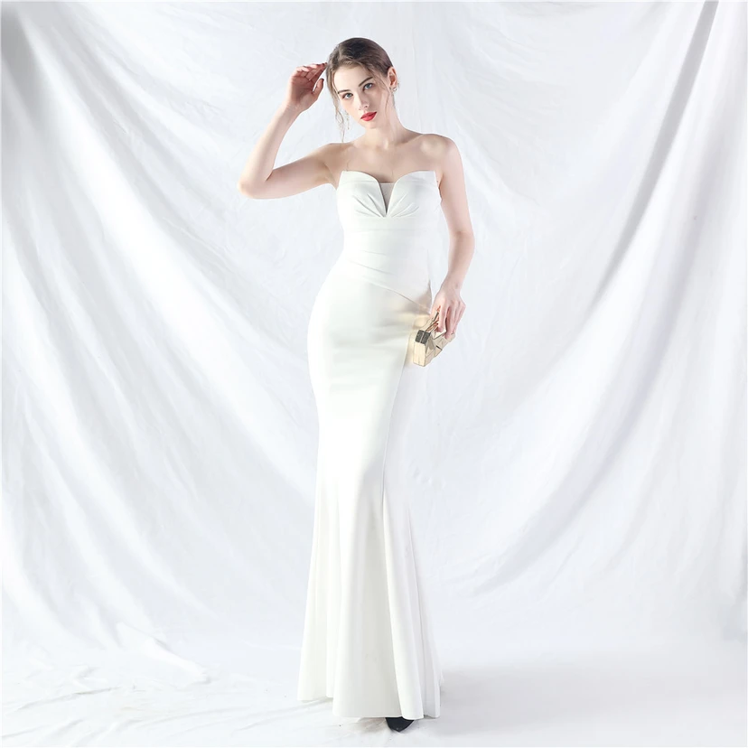 Craft Dress Sexy Off-Shoulder Wrapped Chest Satin Evening Dress view 61