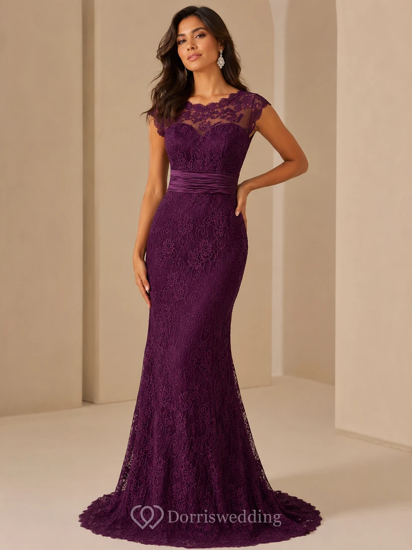 Trompeten-Maxikleid, ärmellos, plissiert, mit Perlenstickerei, Spitze und Satin view 7
