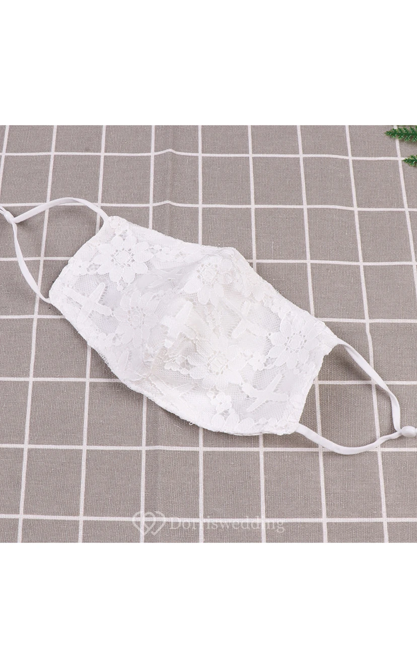 Non-Medical Lace Appliqued Wedding Face Masks view 2