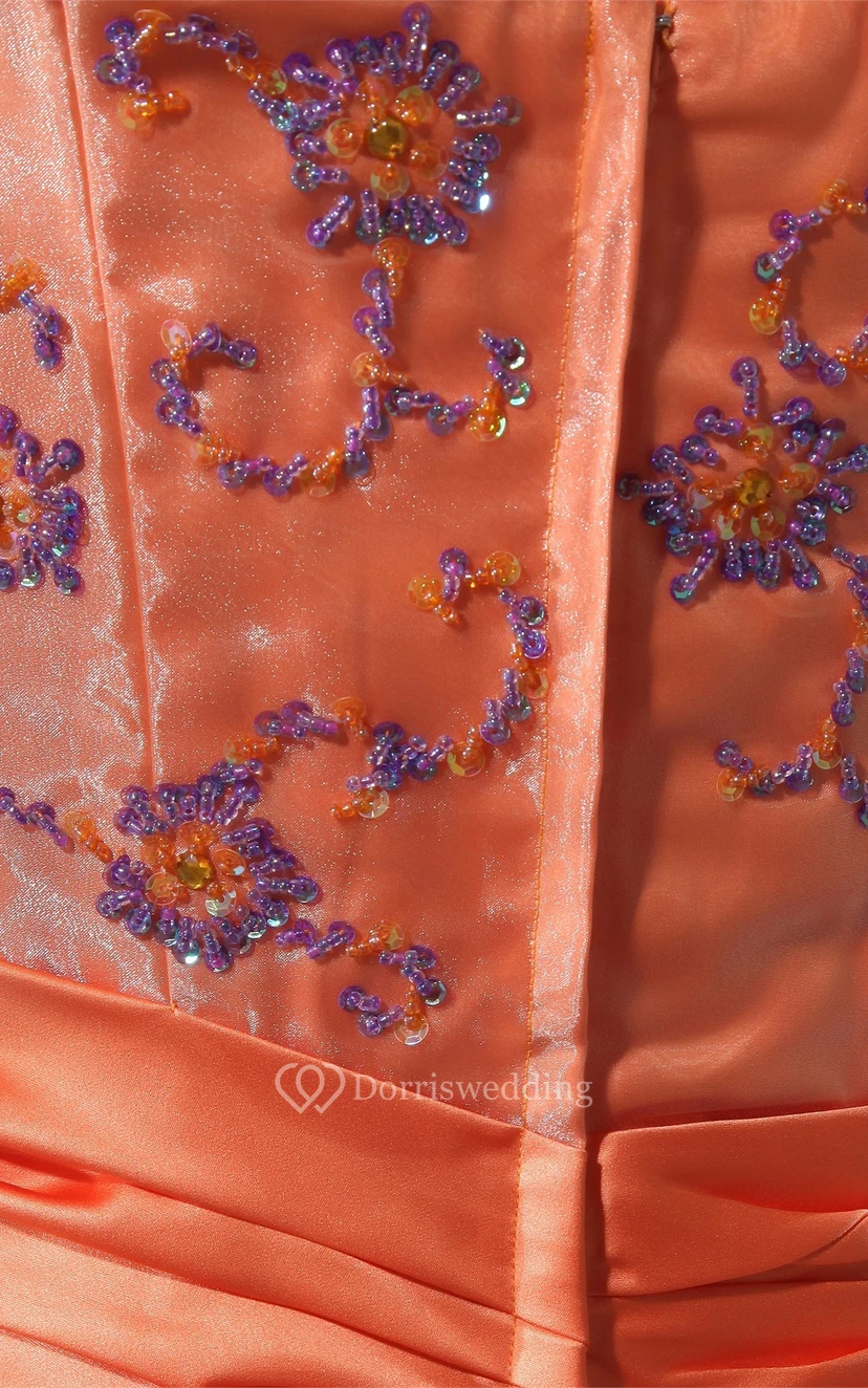 Mute-Color Square-Neck Tiers and Ball-Gown With Appliques view 6