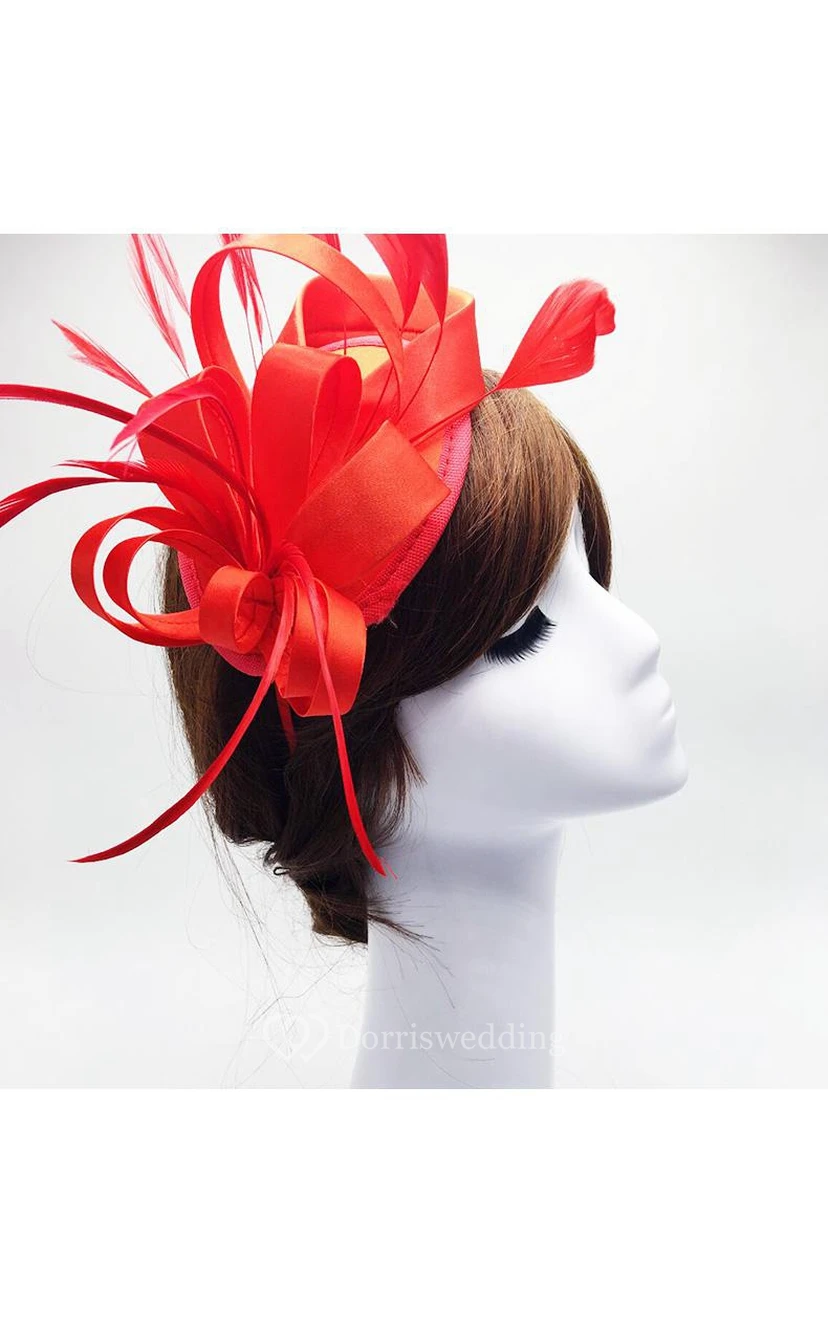 Original Europe And The United States Sapphire Blue Satin Hair Band Hair Band Bridal Wedding Dress Red Headdress view 9