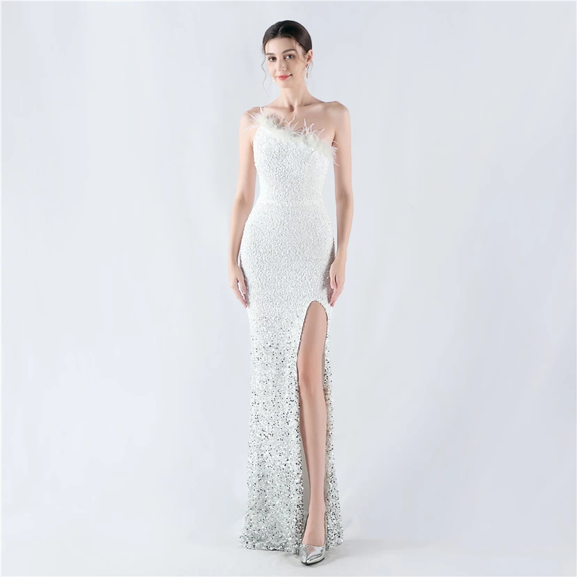 Robe de soirée en satin à baleines ornée de diamants et de fleurs, taille haute, pour réunion annuelle et mariage video preview