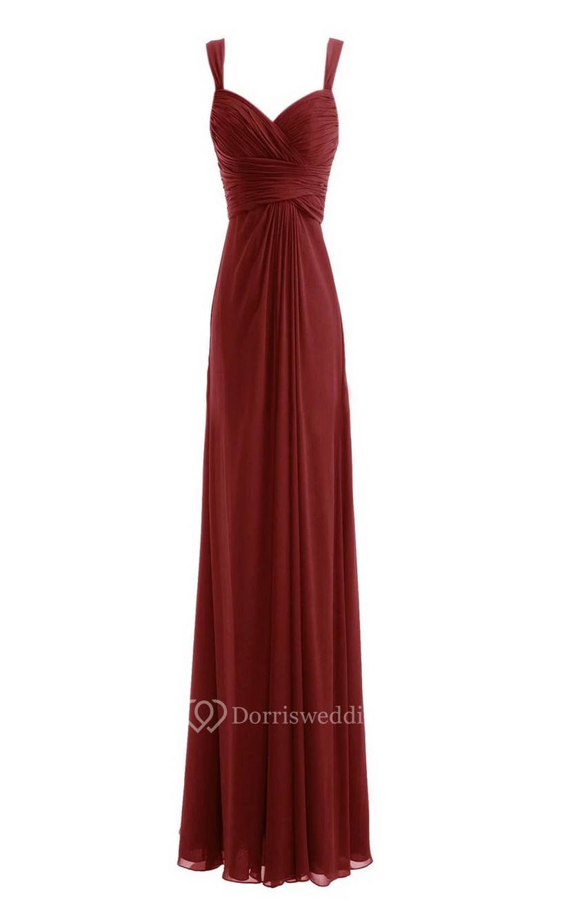 Sleeveless Empire Chiffon Dress With Criss-cross Ruching view 14