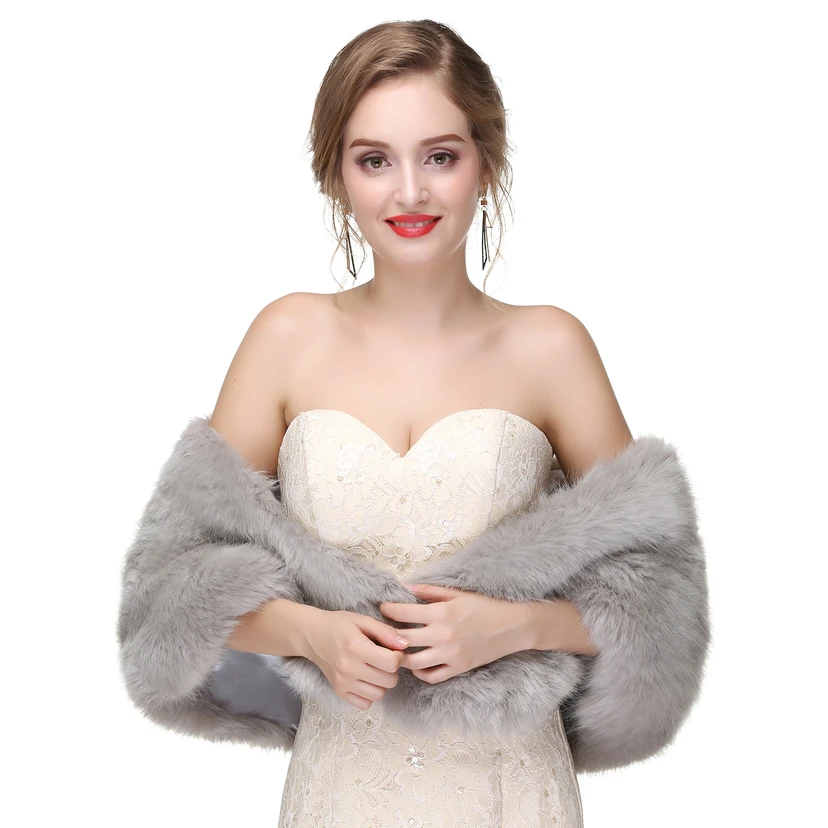 Bridal Winter Warm Wool Cape High-End Fur Wedding Dress Fox Fur Waistcoat view 24