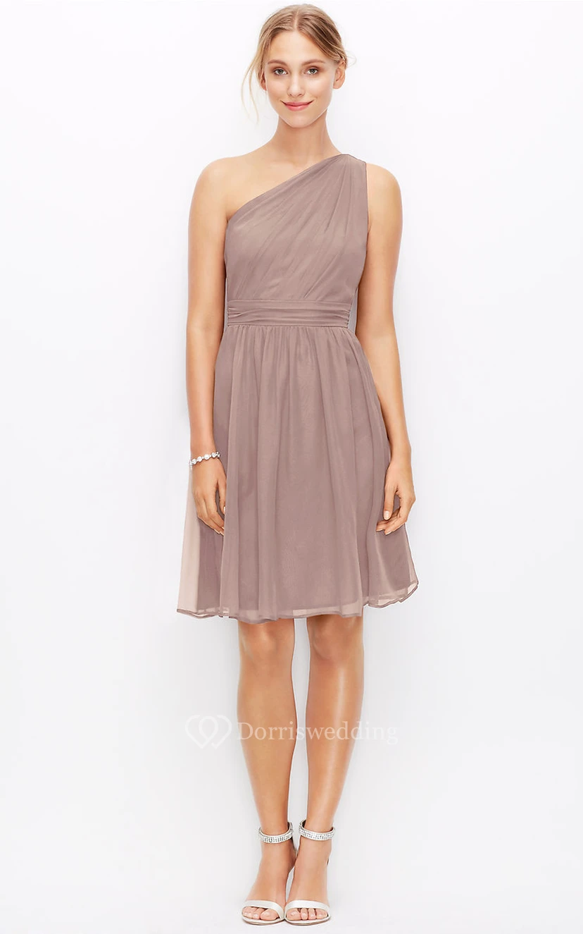 One-Shoulder Dress With Ruching And Pleats view 4