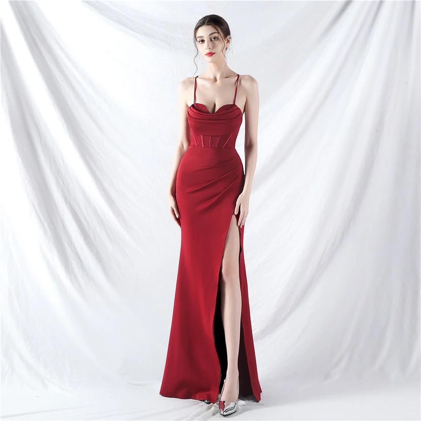 Palace Herringbone Vest High-End Sling Evening Dress view 24