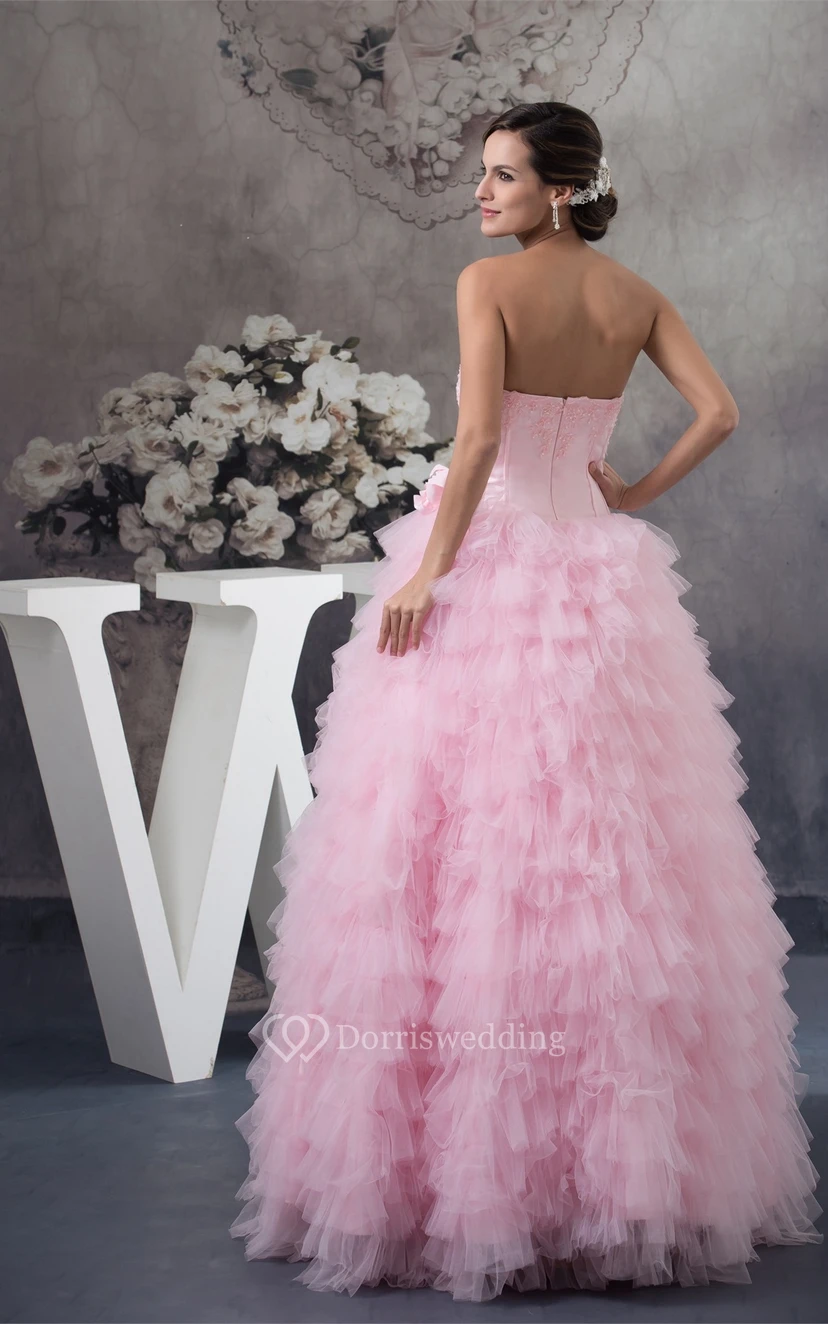 Sleeveless Ruffled Bolero and Ball-Gown With Appliques view 6