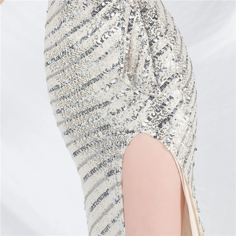 Craft Sequined Velvet Bottom Handmade Beaded Long Elegant Light Luxury Evening Dress view 78