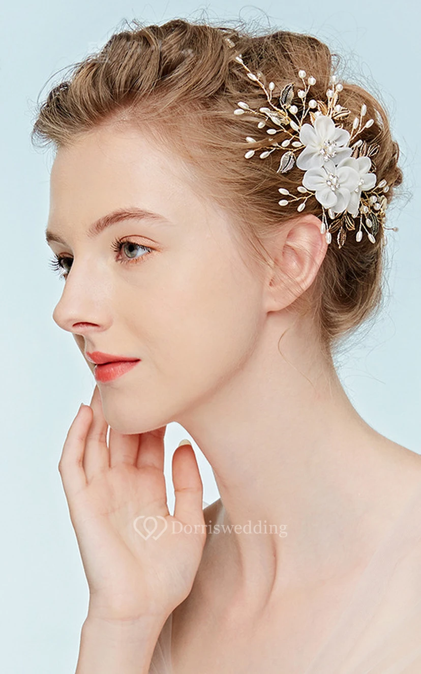 Nuevo tocado de novia estético con borla de hilo y perlas de diamantes de imitación hecho a mano view 2