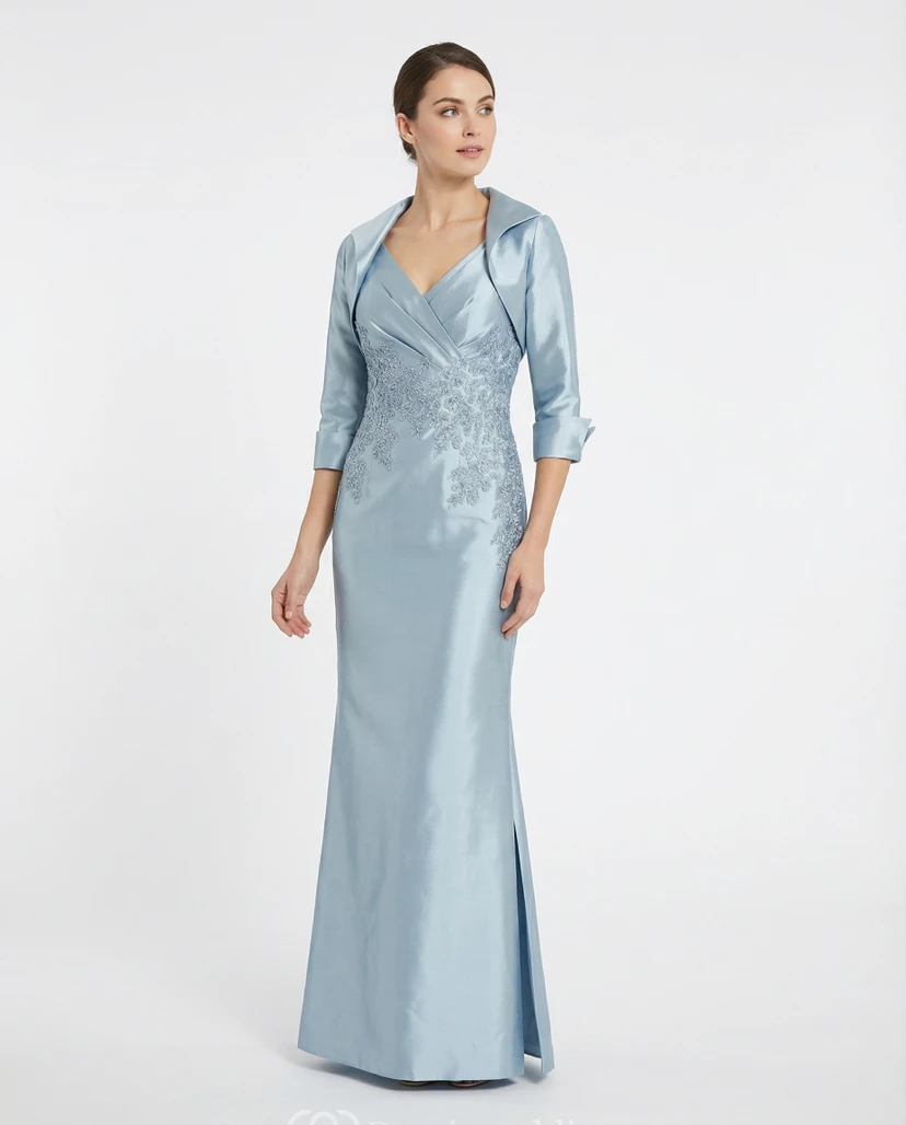 Satin Mother of the Bride Dress with Jacket