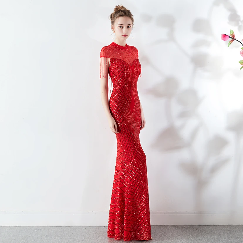 Abendkleid Frühling Langes Meerjungfrauen-Schlankes Bankettkleid für Damen view 24