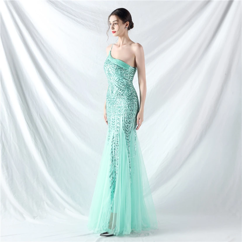 Crafted Beaded Positioning Flower Beads Splicing Mesh Gauze High-End Evening Dress view 80