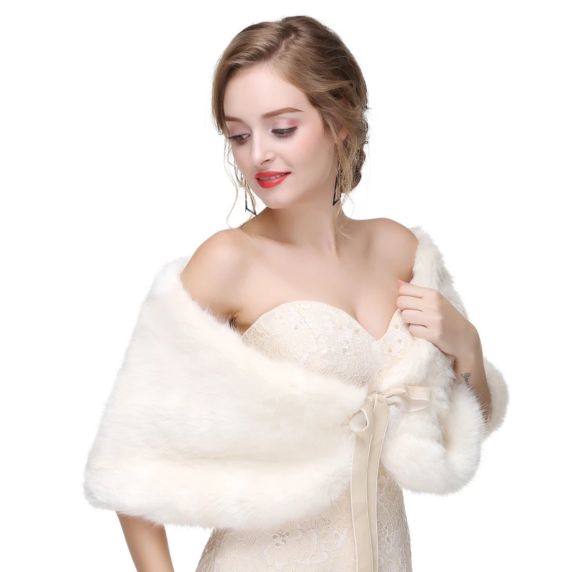Bridal Winter Warm Wool Cape High-End Fur Wedding Dress Fox Fur Waistcoat view 24