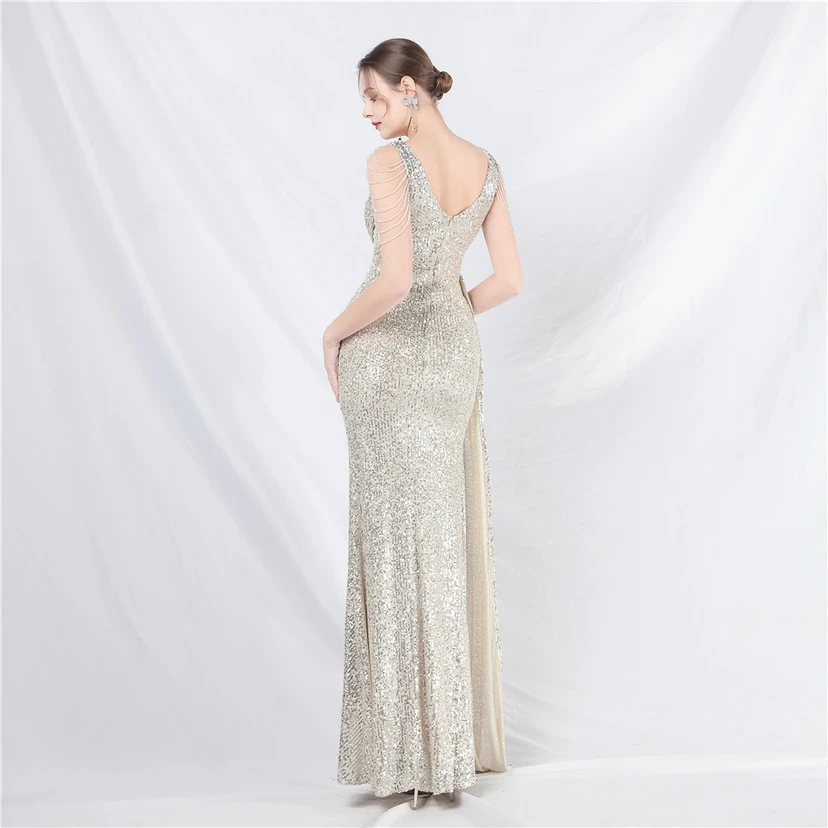 Cross-Border Dress Crafted Custom-Made Beaded Sequined Long Evening Dress view 34
