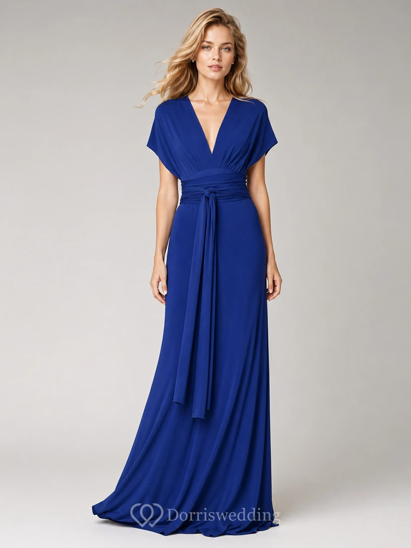 Robe de demoiselle d'honneur élégante d'inspiration grecque avec ceinture à nouer view 11