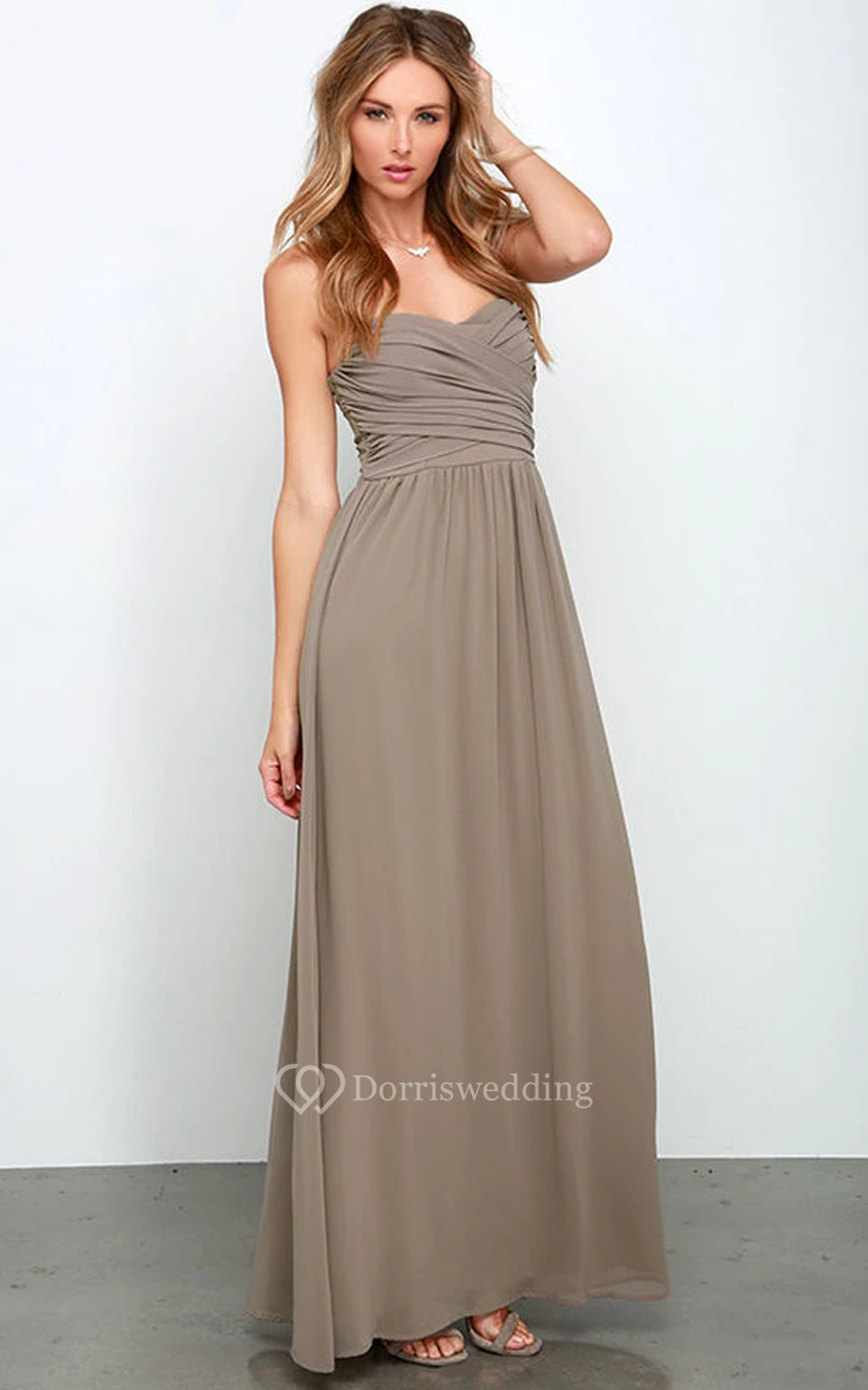 Chiffon Chic Dress With Crisscross Ruched Bodice view 20