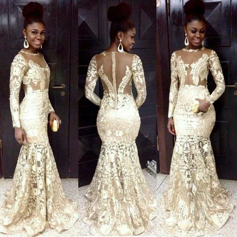 Long Sleeve Mermaid Evening Dress
