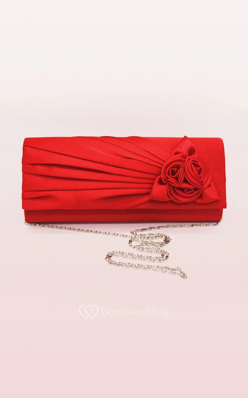 Satin Handbag with Flower view 10