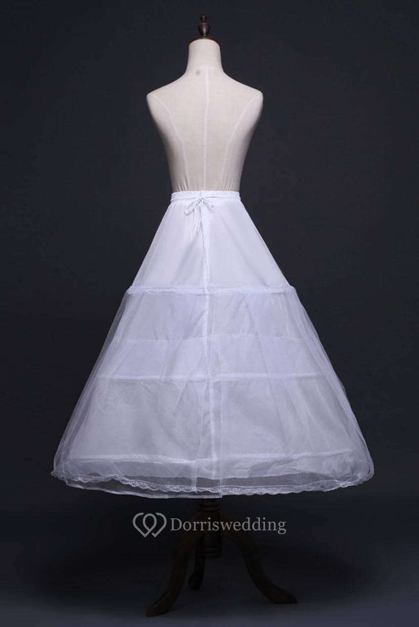 New Wedding Skirt Petticoat Elastic Waist Three Rims with Straps view 2