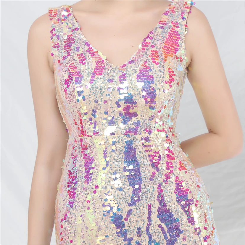 Robe de soirée longue à sequins irisés, nouvelle création view 8