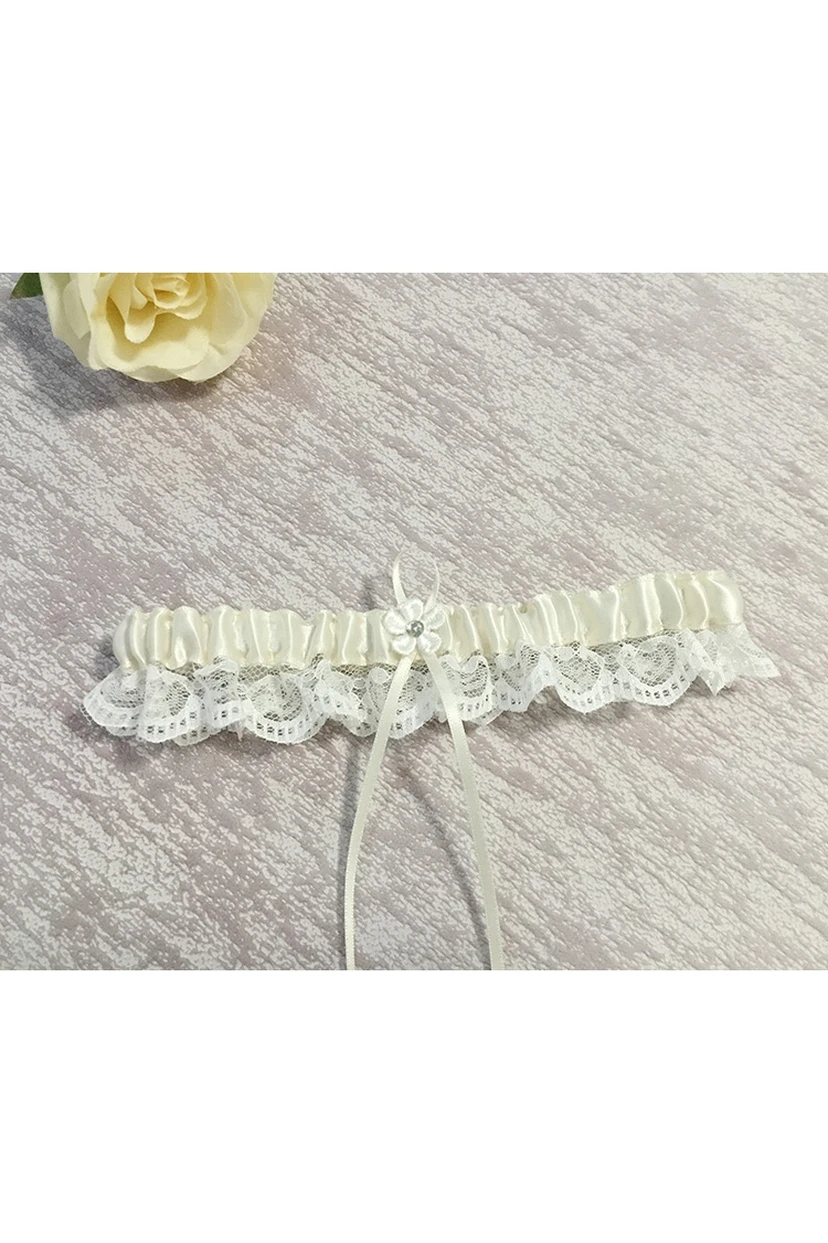 Selling Fresh Lace Western-style Stretch Bridal Garter Belt Within 16-23inch view 2