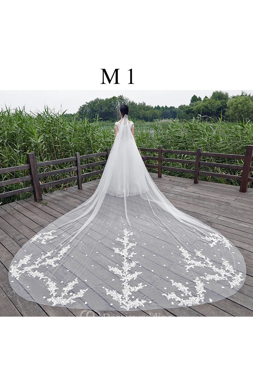 New Korean Style 3 Meters Double-layer Cover Trailing Bride Super Long Super Wide Veil view 4