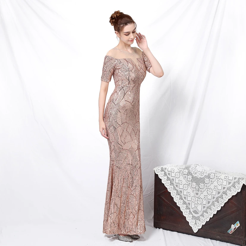Elegantes, langärmeliges Paillettenkleid im Meerjungfrauenstil mit Meerjungfrauenschnitt – ein echter Hingucker! view 21