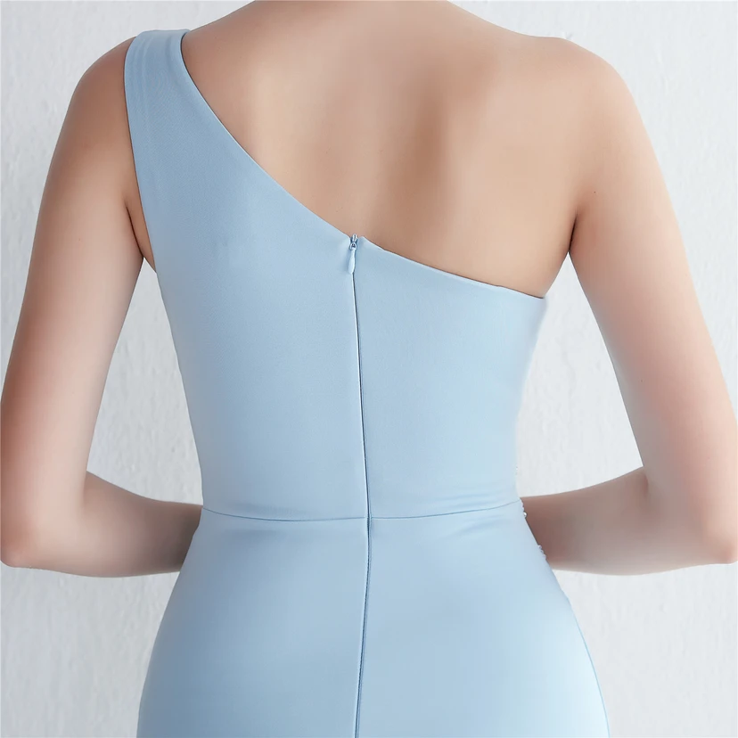 Pressing Beading Craft Toast Dress Long One Shoulder Thank You Banquet Slim Fishtail Skirt Wedding Car Model Exhibition view 34