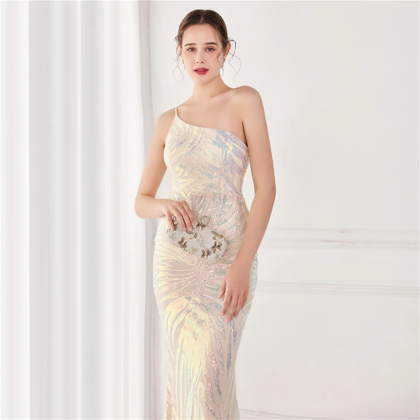 New Sequin Sequin Fairy Celebrity Party Party Evening Dress Sexy Long Toast Dress Bride view 41