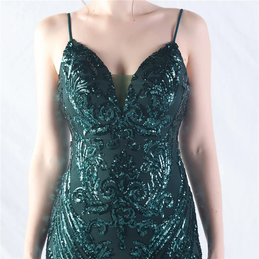 Vestido de actuación para celebración de baile caliente con cuentas de flores y posicionamiento de red rígida. view 17