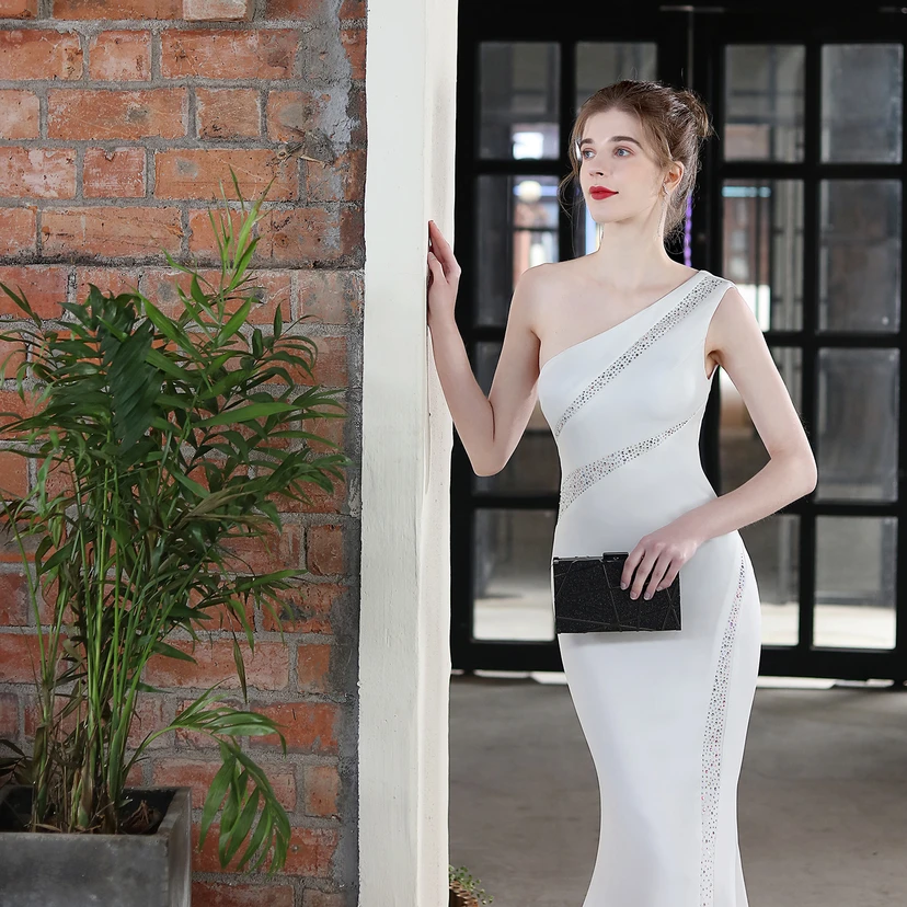 Toast Dress Bride Long One-Shoulder Thank-You Banquet Slim Fishtail Skirt Wedding Car Model Exhibition Dress view 24