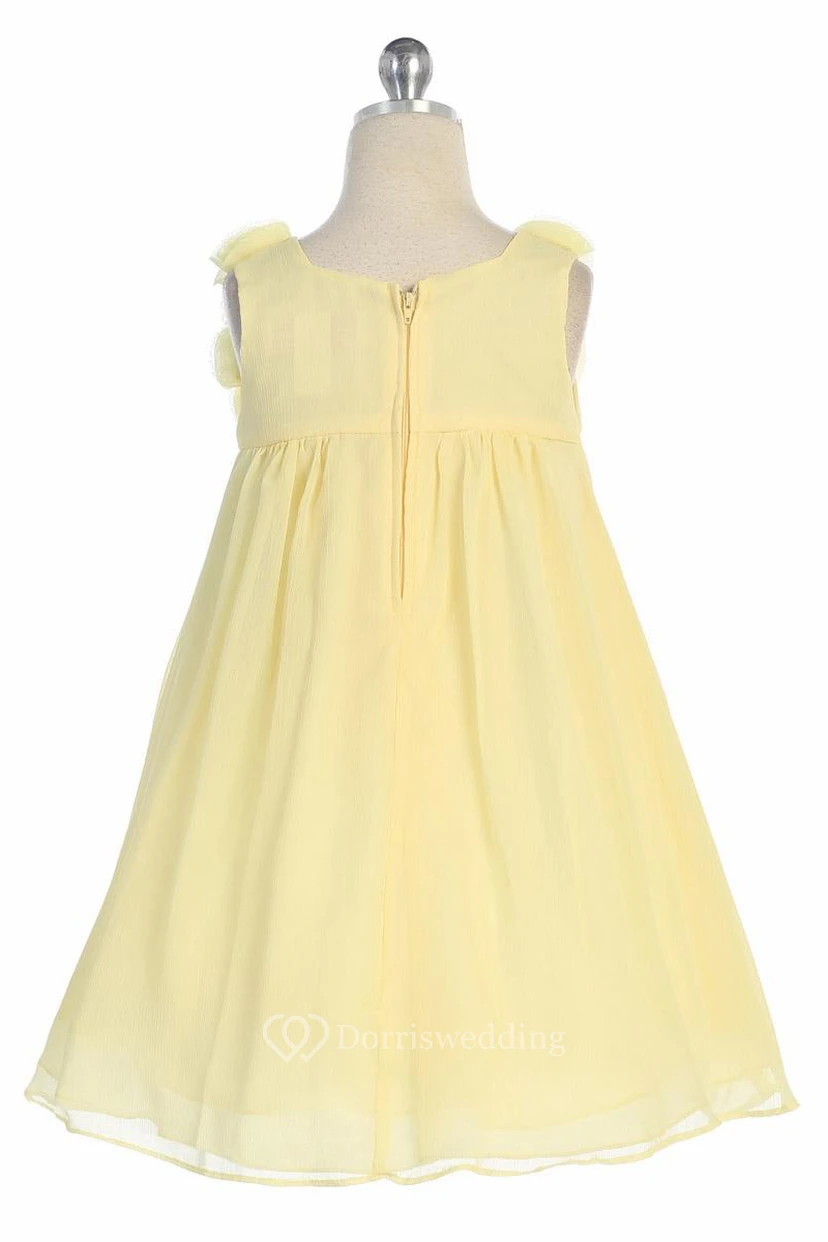 Knee-Length Sleeveless Chiffon Flower Girl Dress view 2
