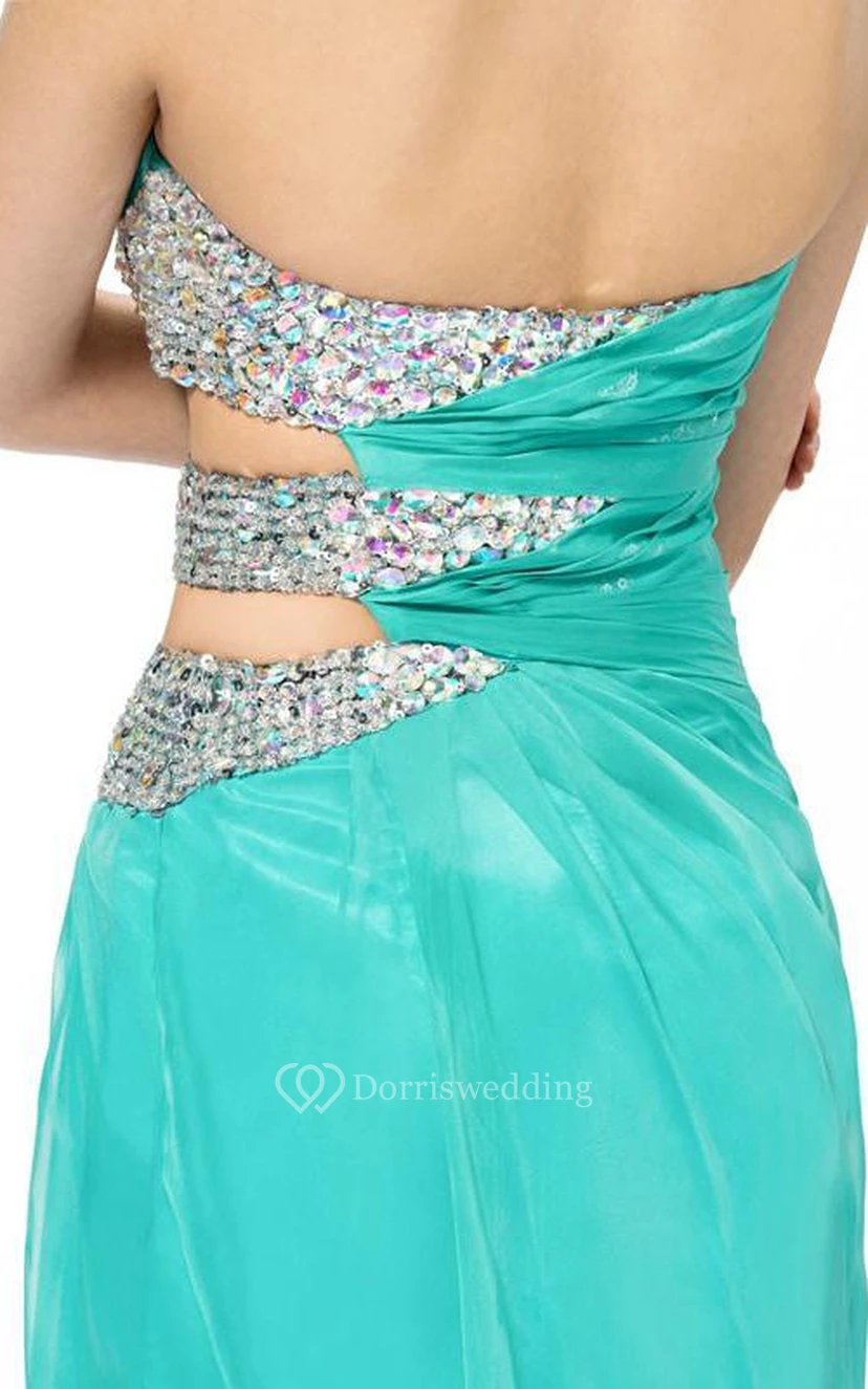 Sexy A-line Floor-length Strapless Sequins Prom Dress view 5