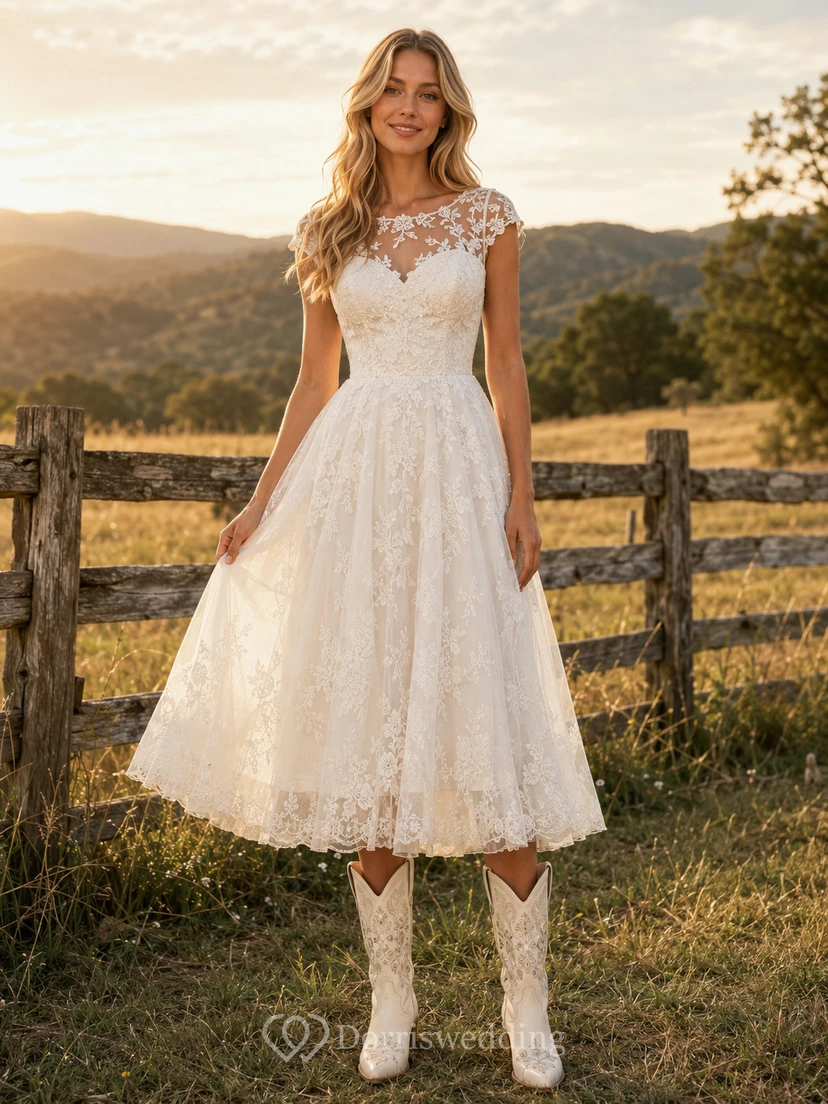 Robe de mariée de maternité à épaules dénudées, corsage en dentelle, robe de mariée Vineyard avec traîne.