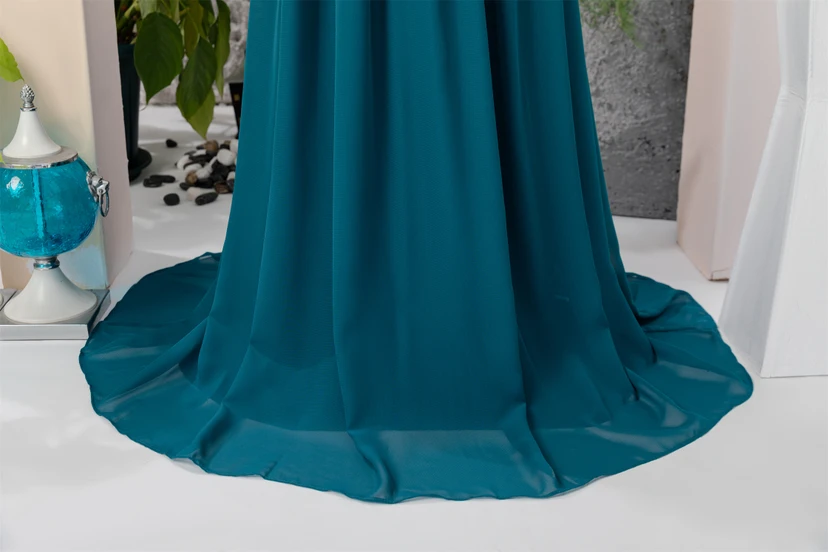 Scoop-neck Sleeveless Floor-length Ink Navy Flowergirl Dress with Lace Top view 6