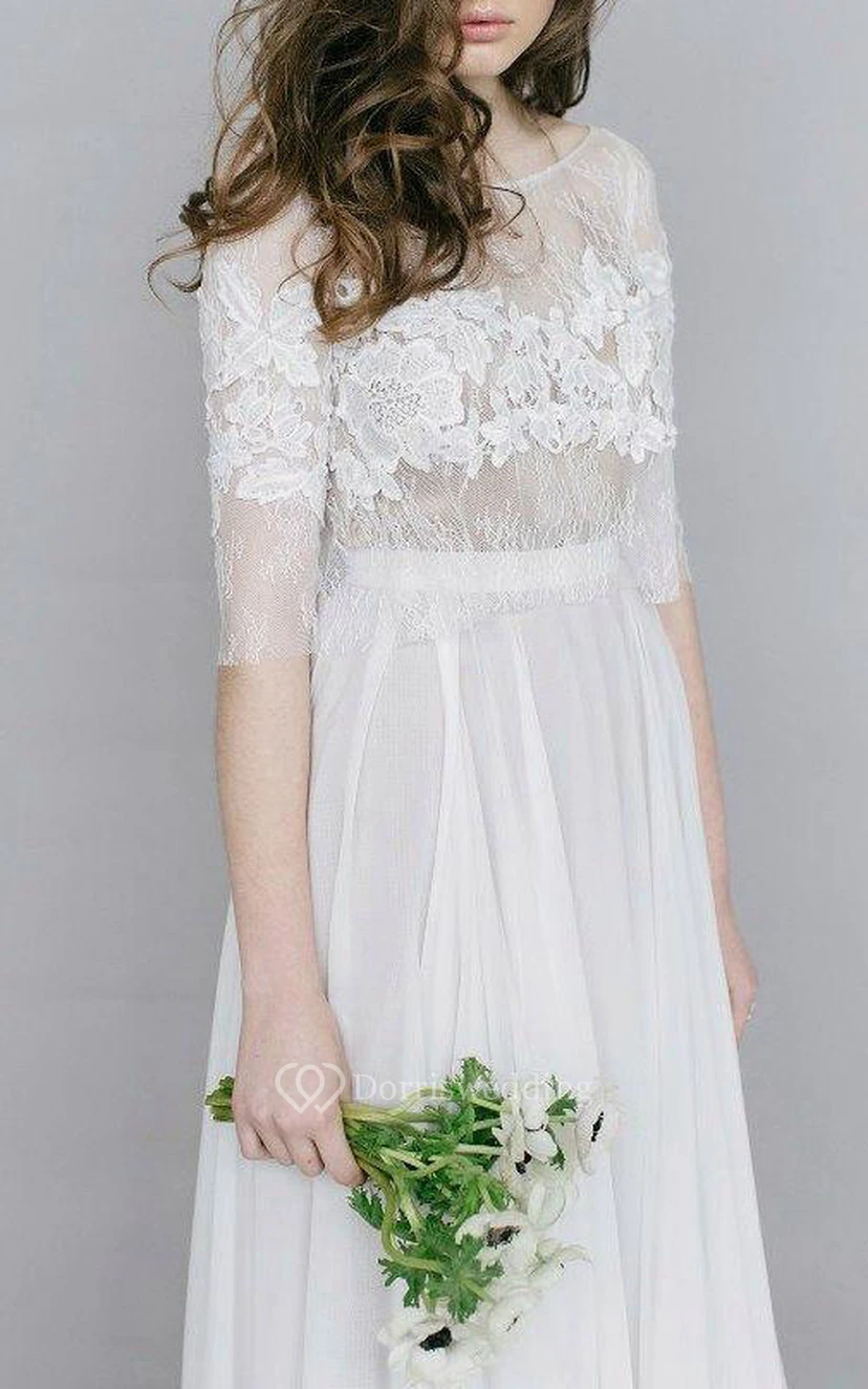 Robe de mariée Ivis Couture à manches longues couleur lait