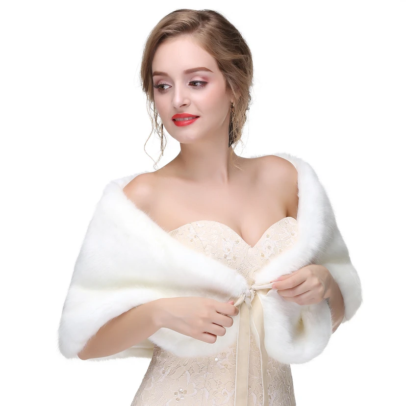 Bridal Winter Warm Wool Cape High-End Fur Wedding Dress Fox Fur Waistcoat view 19