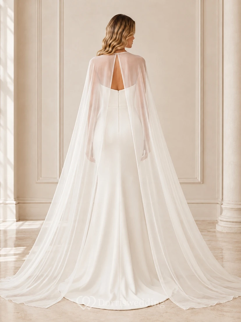Simple Mermaid Sweetheart Satin Bridal Classic Wedding Dress view 2