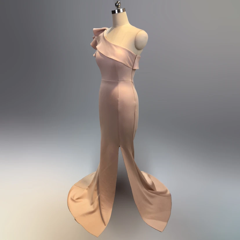 Vestido de noche elegante y distinguido para banquetes, color rosa, largo, sexy y ajustado, estilo cola de pez. view 22