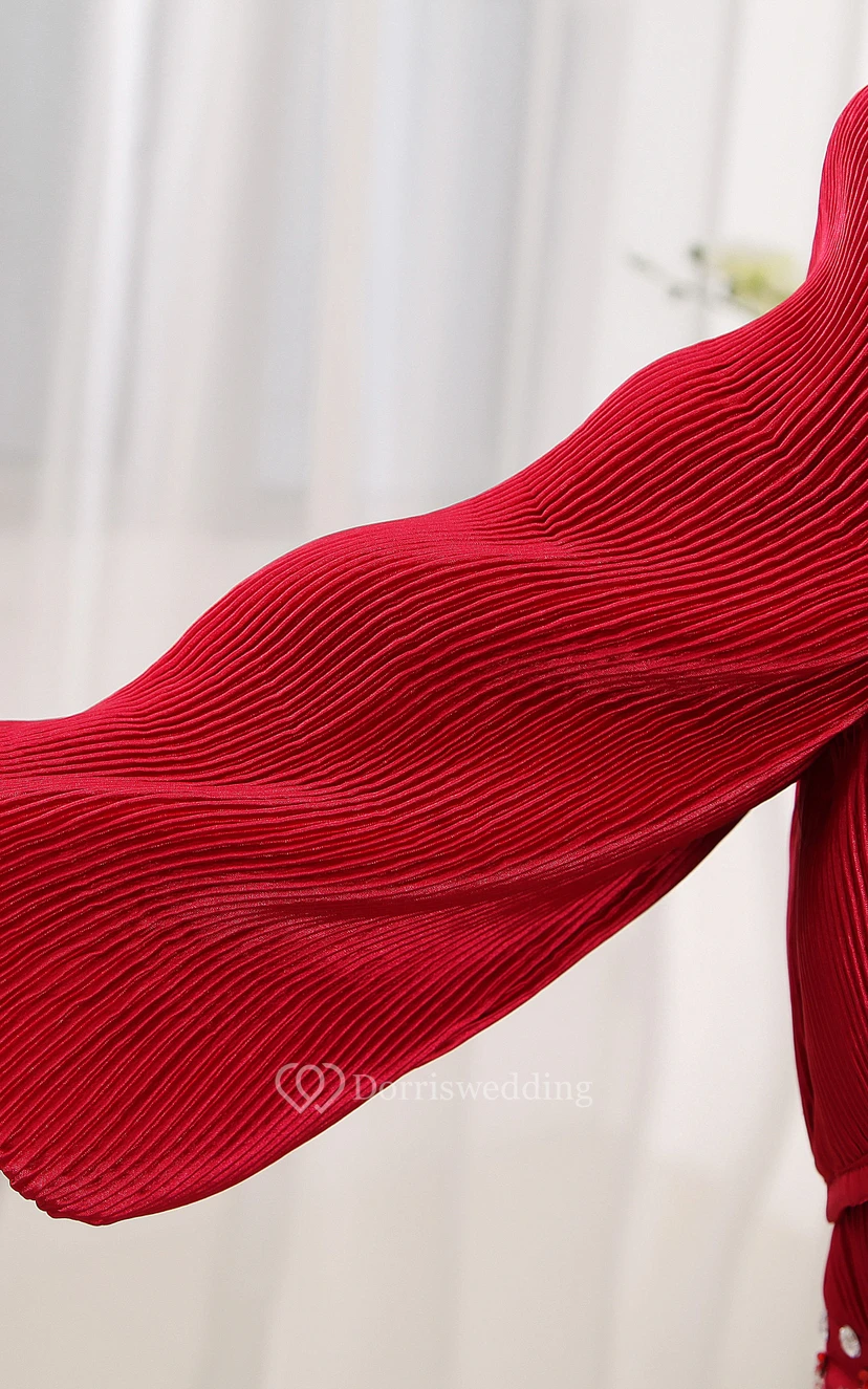 Elegante vestido midi con cuentas, cintura ajustada y bolero. view 7